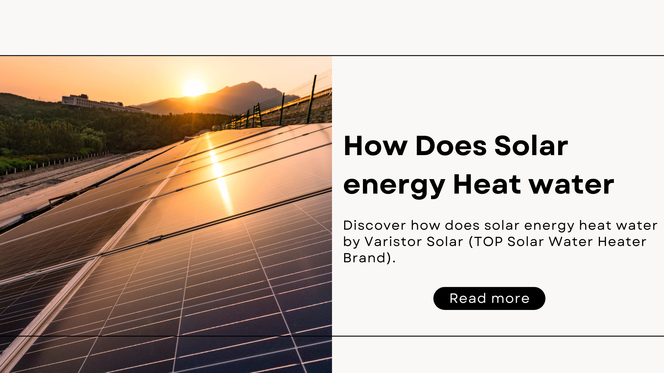 how does solar energy heat water