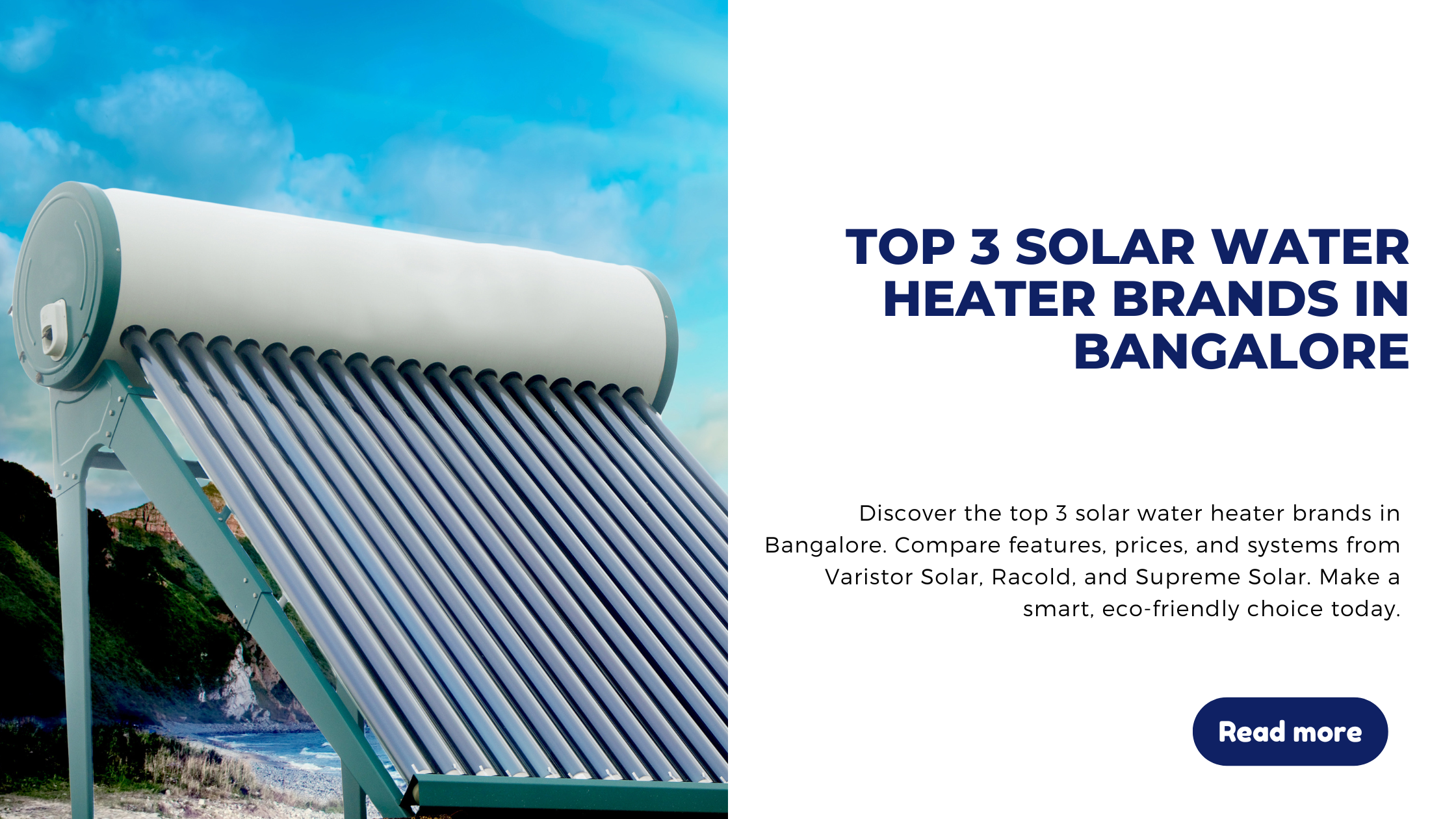 Top 3 solar water heater brands in Bangalore